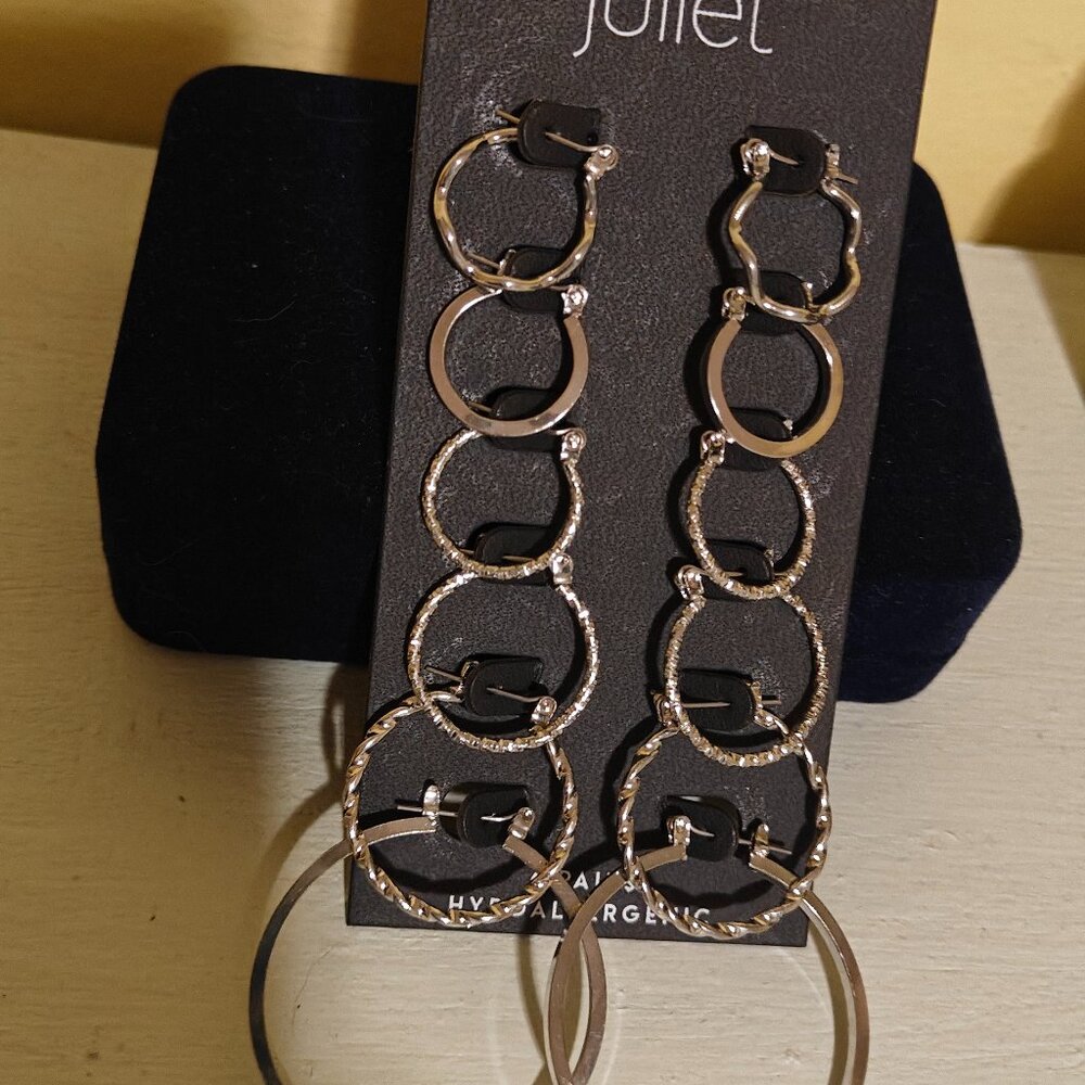 Juliet 6 pk of Hoop Earrings. Brand New